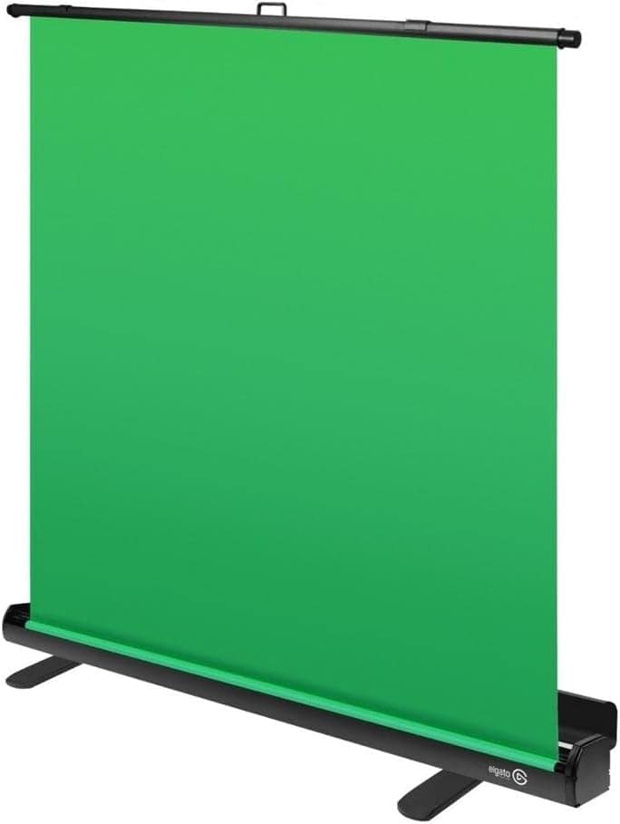 a green screen on a stand