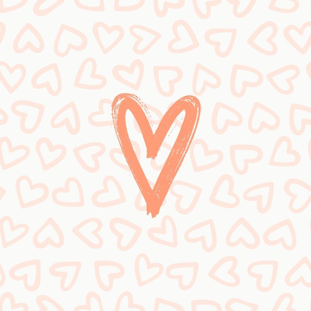 Orange White Orange Heart