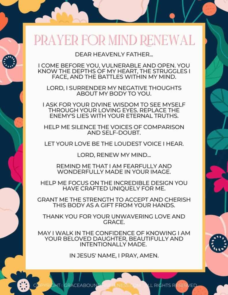 Prayer for Mind Renewal Body Image