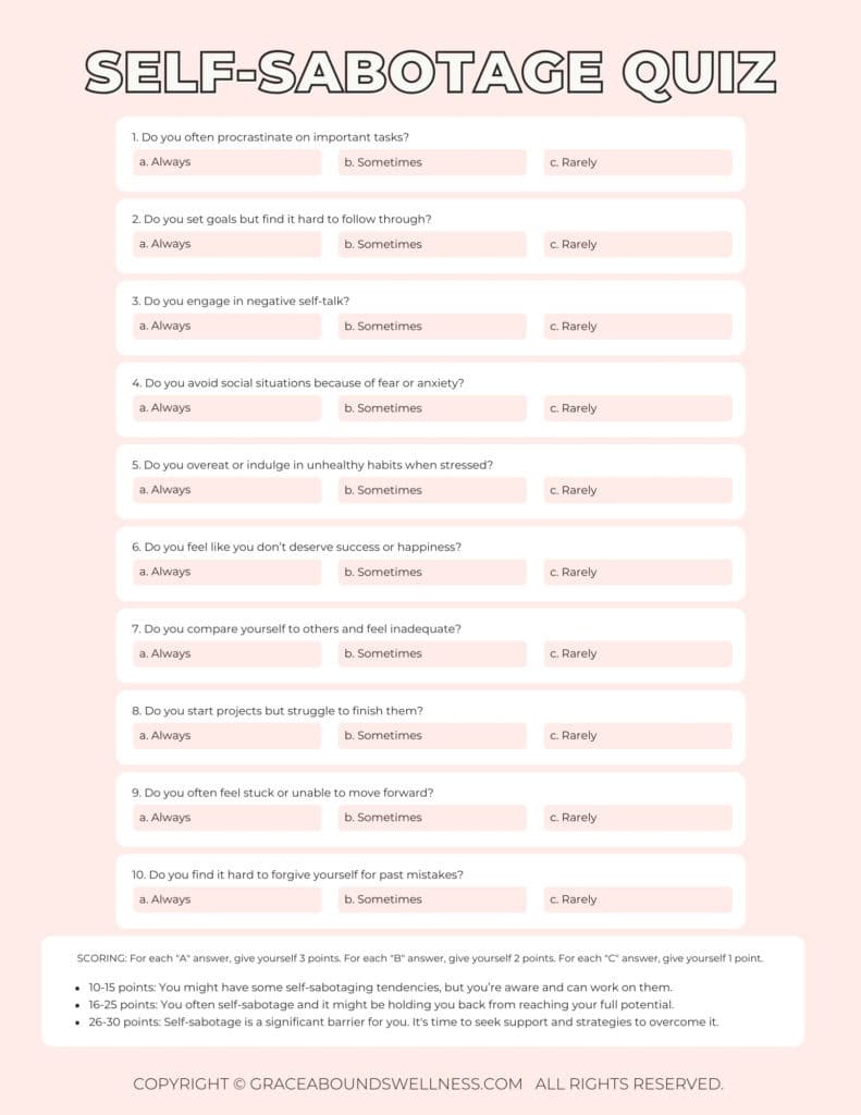 self-sabotage quiz pdf