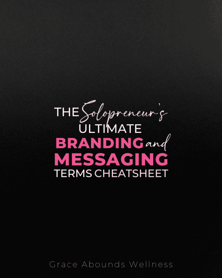 The solopreneurs ultimate branding and messaging terms cheatsheet