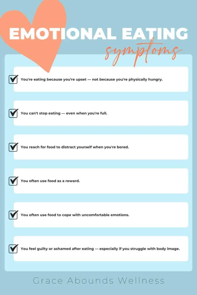 emotional eating symptoms. with 6 of the most common emotional eating signs and a heart.