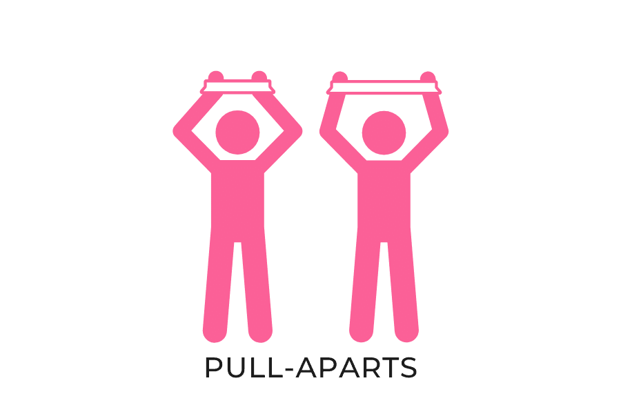 pull-aparts with a graphic showing how it's done.