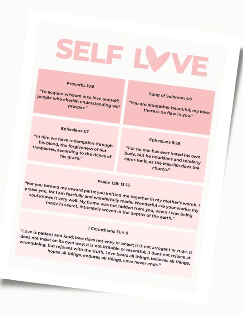 self love bible verses pdf free download 1